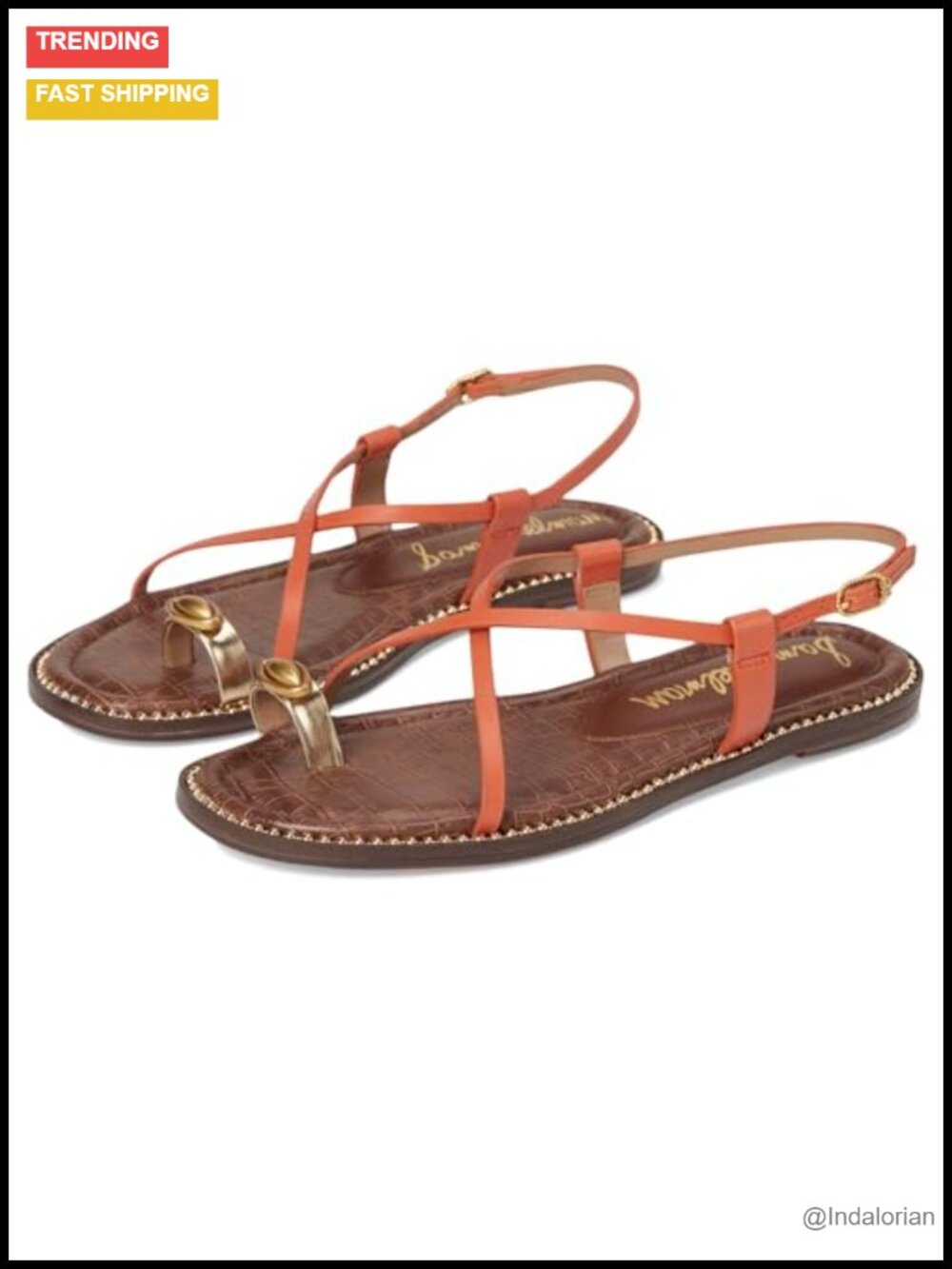 Gladiator Flat Sandals with Toe Ring & Charm